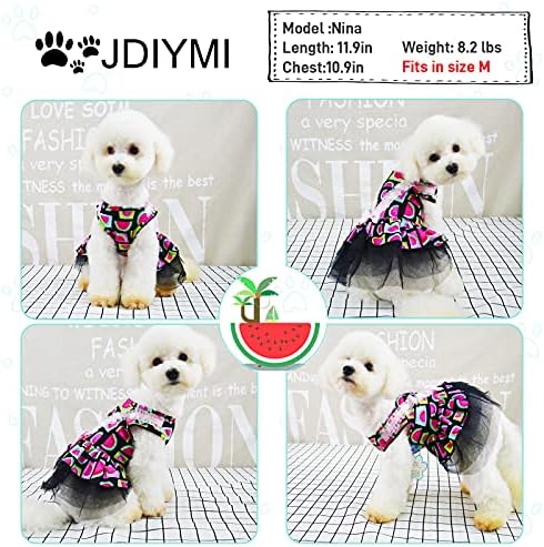 שמלת כלבים קטנה - אבטיח מודפסים בגדי כלבים שחורים לבגדי כלב בגדים תלבושות גור גורים לשמלות גור לילדות