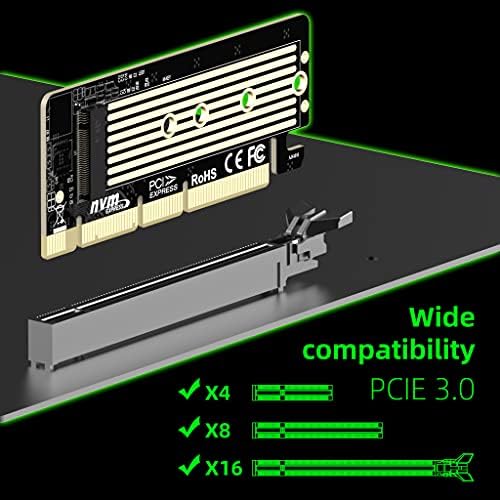 Feifanzhe M.2 PCIE NVME 4.0/3.0 מתאם ל- PCI-E X4/X8/X16 כרטיס ממיר עבור M.2 NVME SSD PCIE 3.0 32GBPS,