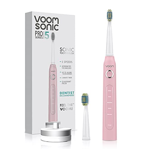 Voom Sonic Pro 5 מברשת שיניים אלקטרונית נטענת עם רופא שיניים רך דופונט ניילון רופא רופא שיניים מומלץ