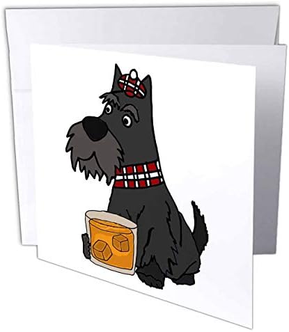 3 רוז ברכה כרטיס מצחיק חמוד סקוטי טרייר סקוטי כלב שתיית סקוטש ויסקי-6 על ידי 6-סנטימטרים