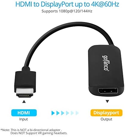 Gofanco Compact HDMI 2.0 לממיר DisplayPort 1.2-4K @60Hz, HDCP 2.2, אודיו סטריאו 2-CH, מופעל על ידי USB