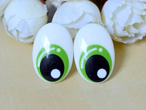 22MX15 ממ ירוק ובלק קומיקס עיניים/עיניים בטיחותיות/עיניים מודפסות - 6 זוגות