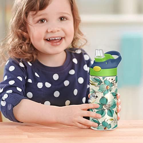 קיגאי בצבעי מים ציפורים בקבוק מים לילדים, בקבוק מים מבודד נירוסטה ללא BPA, בקבוק מים מפלדת אל חלד מבודדת