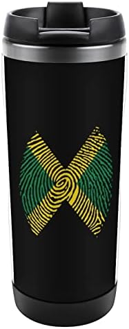 דגל ג'מייקה דגל אצבע טיול ספלי קפה עם כוסות מבודדות מכסה בקבוק מים קיר כפול
