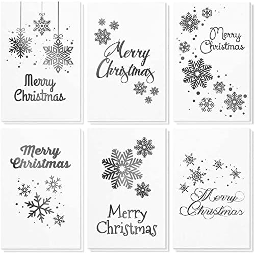 48 חבילות כרטיסי ברכה לחג המולד שמח סט קופסאות בתפזורת - כרטיסי ברכה לחג המולד של חג המולד בחורף 6 עיצובים