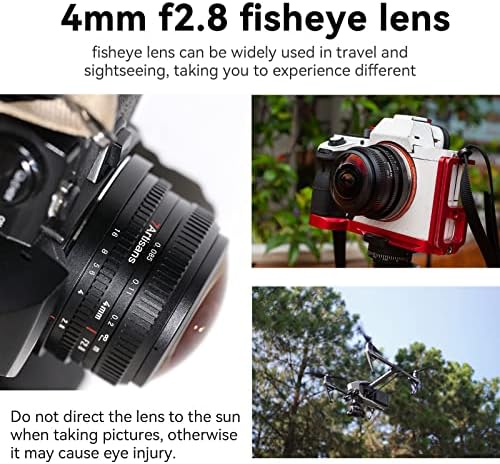 7 בעלי מלאכה 4 מ מ ו2. 8 עין דג עדשת זווית רחבה במיוחד עדשת פריים פוקוס ידנית תואמת למצלמה ללא מראה
