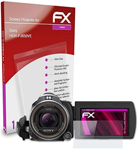 סרט מגן על זכוכית פלסטיק Atfolix התואם למגן זכוכית Sony HDR-PJ650VE, 9H Hybrid-Glass FX מגן מסך פלסטיק