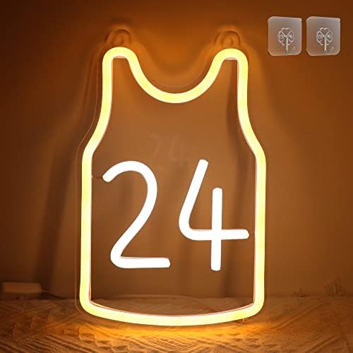 אורות ניאון של אטיווליף כדורסל אורות ניאון, מספר שחקן צורה אחיד שלט ניאון צהוב ולבן, מנורת תאורה של