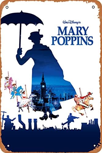 Qiujupp Mary Poppins סרט פוסטר רטרו שלט מתכת שלט פח וינטג