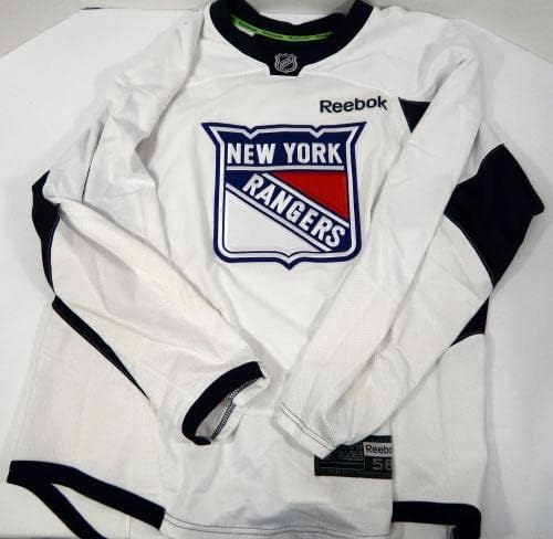 משחק ריינג'רס בניו יורק השתמש בתרגול לבן ג'רזי ריבוק 58 DP32419 - משחק משומש גופיות NHL