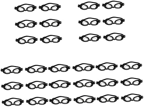 OperitAcx 30 PCS מיני משקפי תינוקות מיני אביזרים משקפי שחייה שחורים פלסטיק