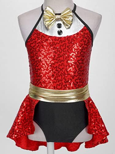Runqhui ילדים בנות חג המולד ריקוד בלט שמלת בגד גד גד גד גוף שרוולים נייטים ברשת דמות שמלות החלקה על