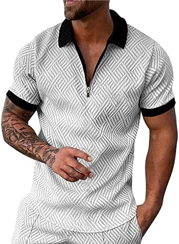 חולצות פולו קיץ לגברים 2023 חולצות פולו קיץ 4 ביולי רוכסן מזדמן חולצות פולו רפויות שרוולים קצרים חולצות