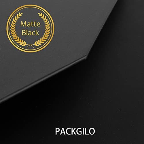 Packgilo 1 PCS מט שחור שחור קופסת מתנה גדולה במיוחד עם מכסה, 16.5x13x5.3 אינץ