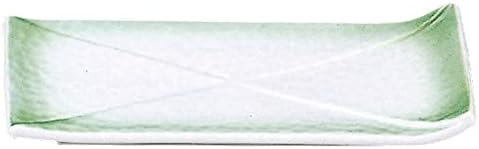 צלחת ארוכה אוריגמי, ירוק, 6.8 איקס 3.3 איקס 0.9 סנטימטרים
