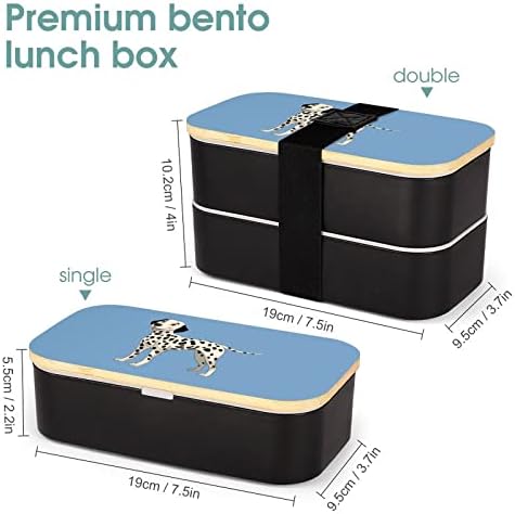 קופסת ארוחת צהריים בנטו דלמטית טהורה מצחיקה עם גזע עם מכשיר ארוחת צהריים הניתן לערימה כוללת 2 מכולות