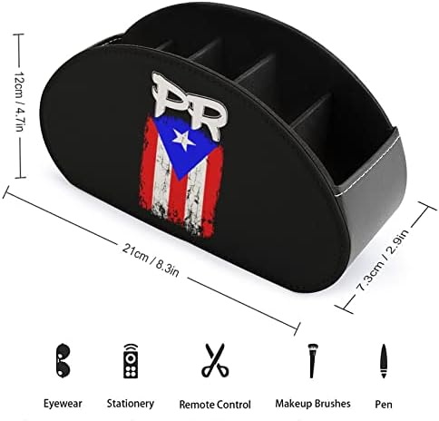דגל PUERTO RICO דגל PR שלט רחוק אחסון אחסון מארגן שולחן עבודה רב-פונקציונלי עם 5 תאים