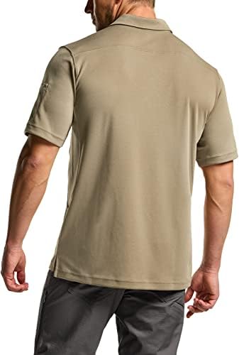 חולצת פולו לגברים של CQR, חולצות טקטיות של שרוול קצר, חולצות גולף קלות יבש, חוץ חיצוני UPF 50+ חולצת