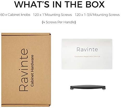 Ravinte 60 חבילה מוצקה 5 אינץ 'ידיות מטבח מטפל ארון שחור מט מושכות משיכה שחור מושך ארונות מטבח חומרת