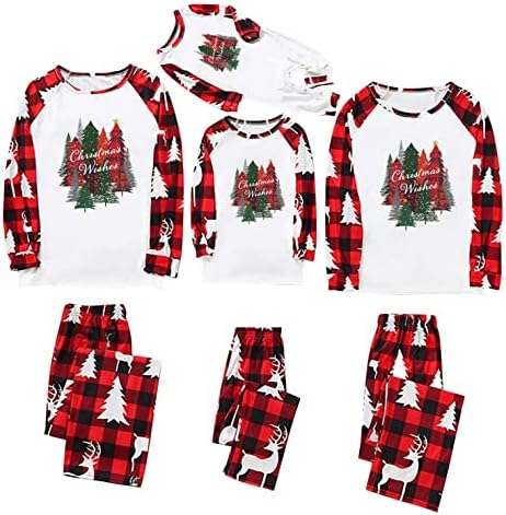 מכנסי פיג'מה לחג המולד למשפחה פלוס תלבושות תואמות משפחתיות בגודל
