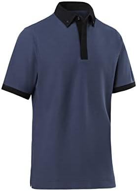 חולצות פולו לגברים של Deolax משובצת אופנה משובצת חולצת גולף רבע-רוכסן למעלה קלאסית חולצות פולו קלאסיות