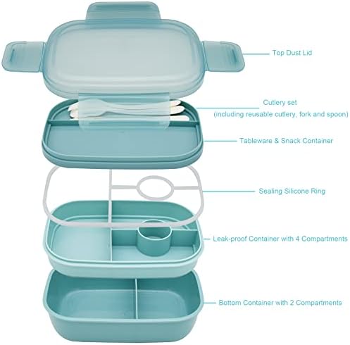 JBGOYON® BENTO BENTO קופסת ארוחת צהריים למבוגרים עם תיק, אטום דליפות ALL-in-ONE 3 מיכלי קופסאות אוכל