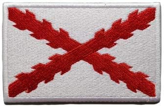 ספרד ספרדית לאומית מלכותית טרסיוס דגל של צלב של רקמה בורדו טלאי טלאי טקטי טקטי צבאי טלאי סמל סמל טלאי