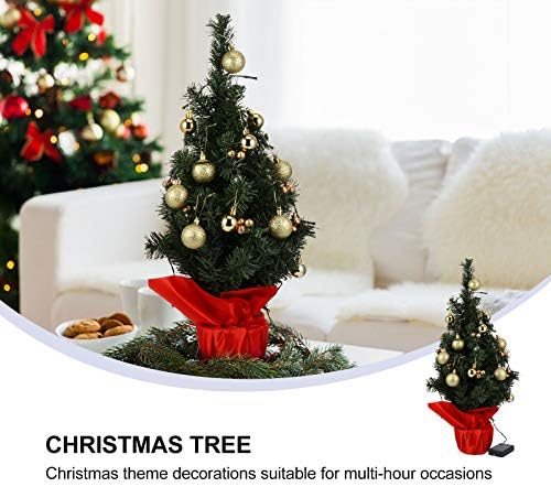1 סט עץ חג המולד זוהר מיני פריסת מסיבת עץ חג המולד אבזרים ללא קישוטים לחג המולד של סוללה