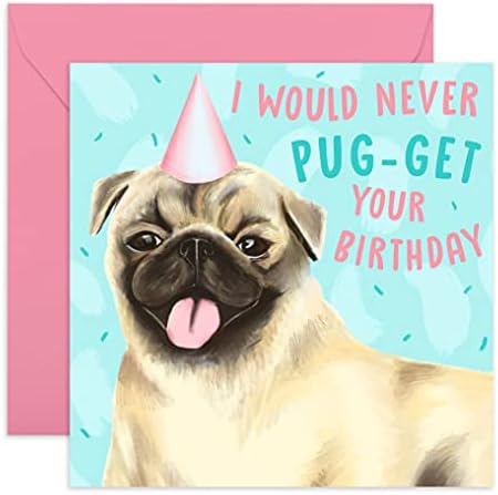 מרכז 23-כרטיס יום הולדת שמח - 'לעולם לא פאג-קבל' - משחק מילים של כלב חמוד-כרטיסי יום הולדת בשבילו הגברים