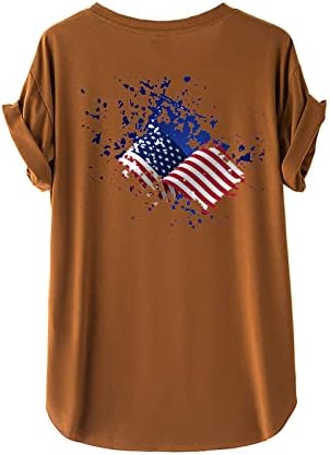 חולצות טי גרפיות של דגל אמריקאי לנשים צמרות וינטג