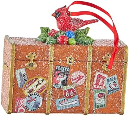 מזוודות נסיעות עם קישוט פסלון לחג המולד אדום קרדינל אדום קישוט קישוט עץ חג המולד לקישוט לחג המולד