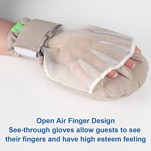 כפפות איפוק דמנציה אהוקון - 2 יחידות, כפפות שליטה מאובטחות באצבע כפפת יד בטיחותית, כפפות איפוק, מוצרי