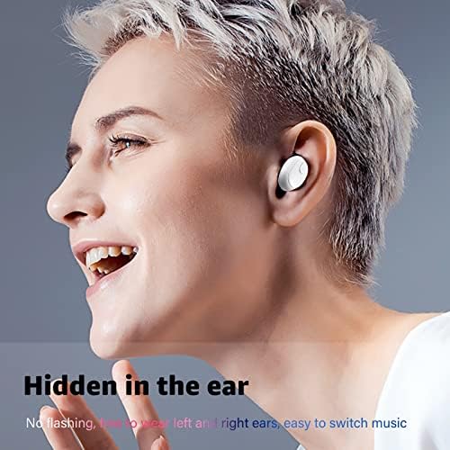 Sysfun יחיד Bluetooth אוזניים אלחוטיות, מיני אוזניות Bluetooth אלחוטיות אינן נראות באוזן 12 שעות חיי