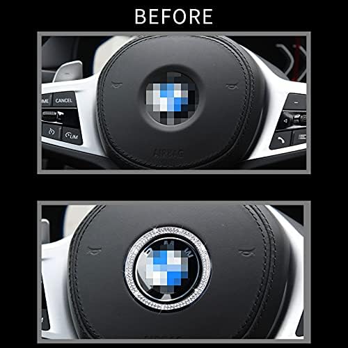 סמל ההגה של Koruipei Bling סמל מתאים לאביזרי BMW פנים ריינסטון מדבקה מדבקה יהלום מתאים ל- BMW 3 4 5
