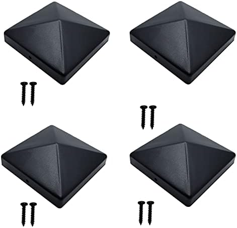 4 יחידות 4x4 אינץ 'אינץ' אלומיניום שחור פירמידה גדר פוסט עליון/כובעי פוסט אלומיניום מושלם עבור 4 x4