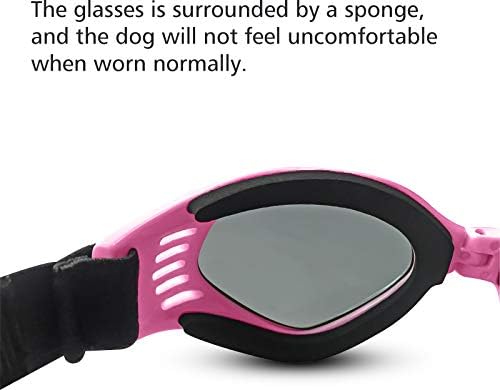 משקפי שמש של כלב פדומוס משקפי שמש כלבים רצועה מתכווננת קטנה למשקפי שמש UV הגנה אטומה למים לכלבים
