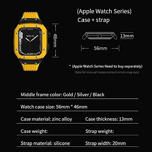 WSCEBCK עבור Apple Watch Band Series 7 44 ממ סגסוגת שעון מארז 45 ממ 42 ממ מסגרת מתכת שינוי אביזרים ערכת