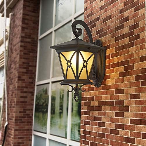 ZSEDP בסגנון אירופי מנורת קיר חיצונית מנורת גינה חיצונית גן וילה דלת רטרו קיר מנורת קיר חיצונית קיר