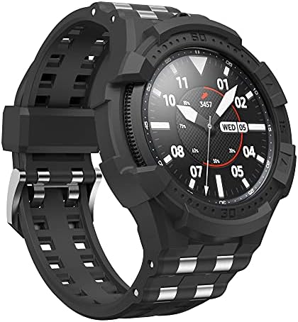 מארז T-Engine התואם ל- Galaxy Watch 3 45 ממ, מארז מחוספס מקשה אחת עם להקה עבור Watch 3 45 ממ