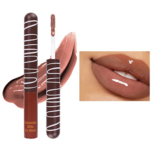 שוקולד זיגוג שפתיים לחות לחות לאורך זמן לחות לא דביק עירום מים אור קוריאני גלוס אפרסק