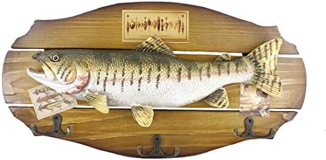 16-אינץ עץ דקורטיבי גדול דגים סימן מבורך תליית פלאק עם 3 ווים,עבור גן וקיר תפאורה