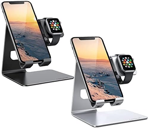 עמדו עבור מחזיק טלפון של Apple Watch 2 ב -1: תחנת טעינה של שולחן העבודה של Lamicall תואם לסדרת Apple