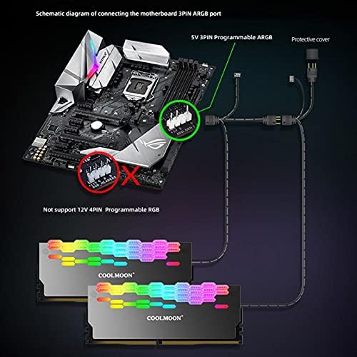 מחברים RAM קירור קירור 5V argb מפיץ חום מהבהב צבעוני למחשב שולחן עבודה אביזרי מחשב זיכרון RAM קירור